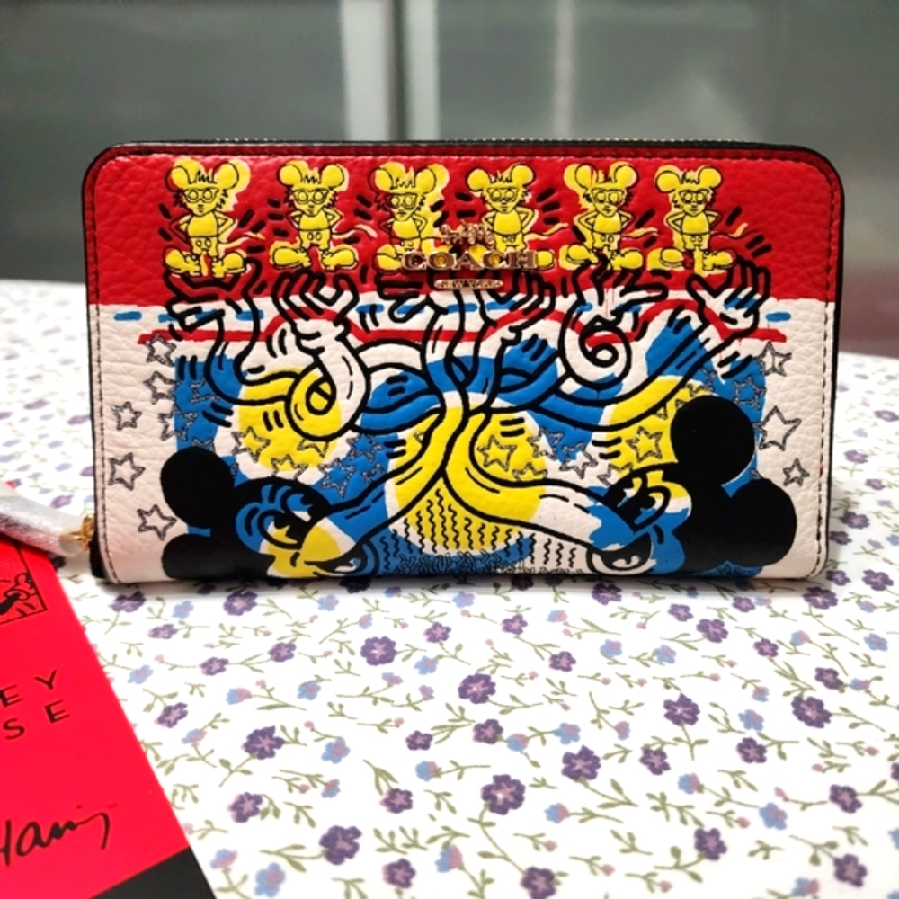 New Coach Disney Mickey Mouse Medium Wallet